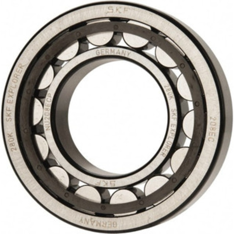 SKF 40mm Bore Diam, 80mm Outside Diam, 18mm Wide Cylindrical Roller Bearing 53,900 N Dynamic Capacity, 53,000 Lbs. Static Capacity NU 208 ECP - 43341395