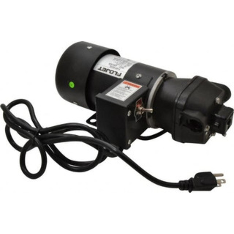 Flojet 1/10 HP, 1/2 Inlet Size, 1/2 Outlet Size, with Manual onand off Switch, Diaphragm Spray Pump 115 Input Voltage, Santoprene, Polypropylene, 3.20 Max GPM, 2500 Max RPM, Barbed 04300529A - 07446735