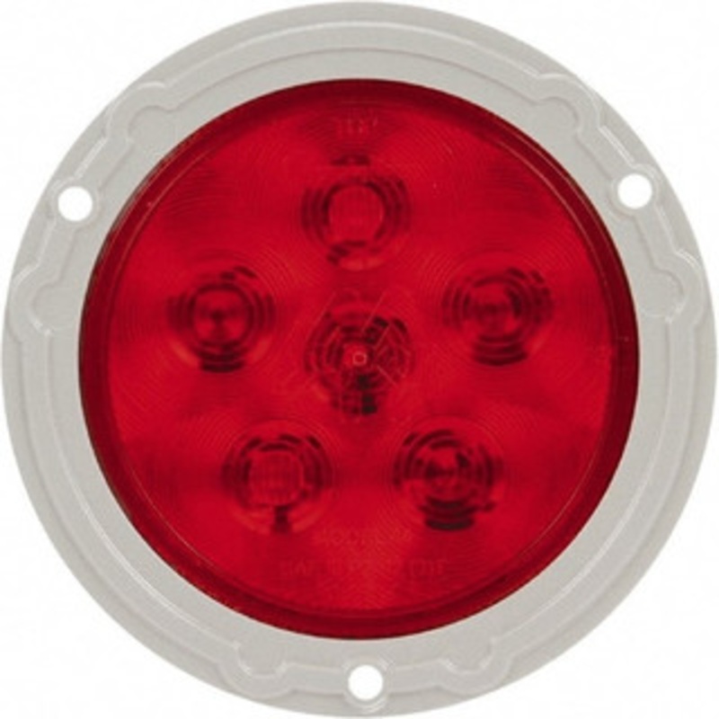 Truck-Lite 4 Long Stop, Turn & Tail Light 12 Volt, LED, Round Lens, Red 44032R - 39603337