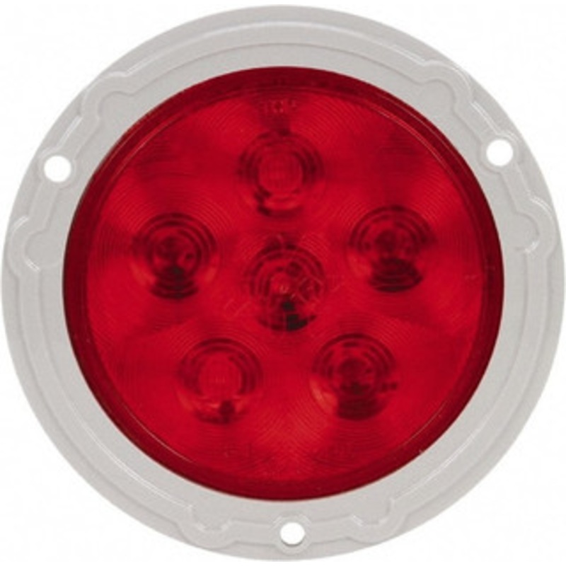 Truck-Lite 4 Long Stop, Turn & Tail Light 12 Volt, LED, Round Lens, Red 44322R - 39603410