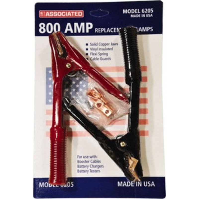 Associated Equipment 800 Amp Booster Cable Clamp 1 Black & 1 Red 6205 - 63209019