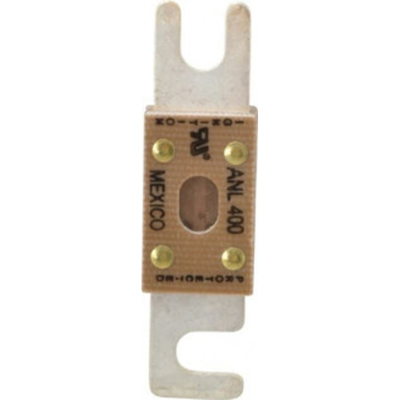 Bussmann 400 Amp Non-Time Delay Fast-Acting Forklift & Truck Fuse 125VAC, 80VDC, 3.18 Long x 0.75 Wide, Littelfuse CNL400, Bussman ANL-400, Ferraz Shawmut CNL400 ANL-400 - 75270470