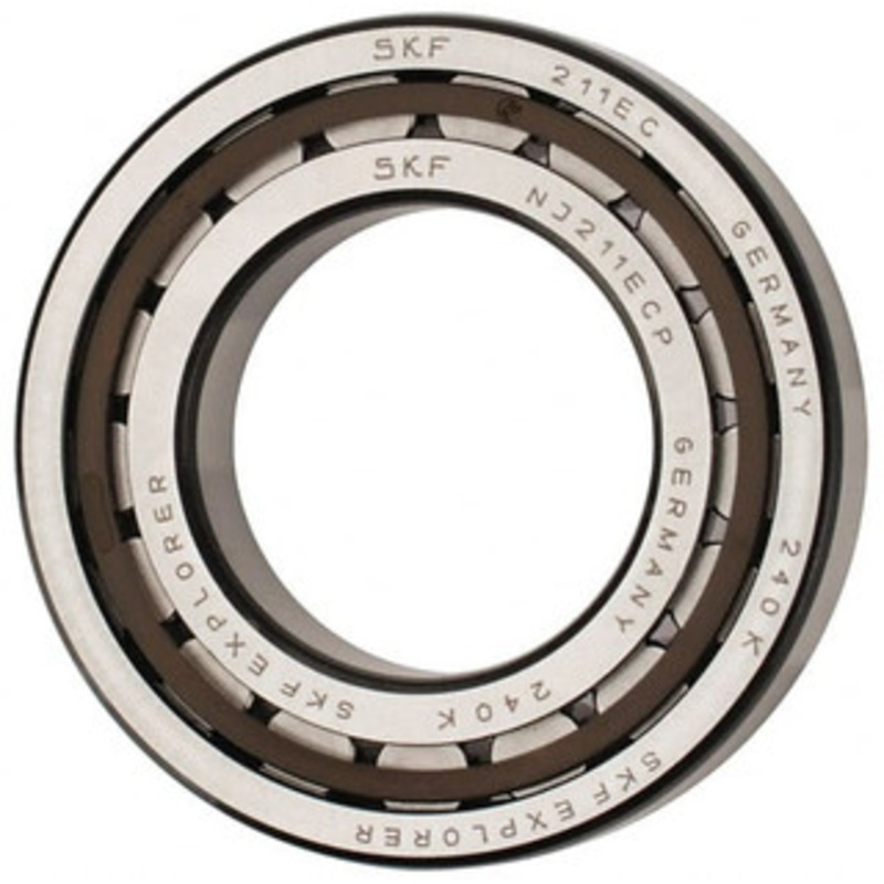 SKF 55mm Bore Diam, 100mm Outside Diam, 21mm Wide Cylindrical Roller Bearing 84,200 N Dynamic Capacity, 95,000 Lbs. Static Capacity NJ 211 ECP - 43341908