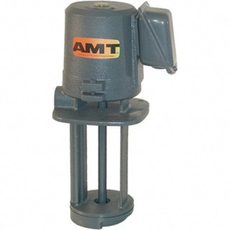 AMT Pump 0.7/0.35 Amp, 115/230 Volt, 1/8 hp, 1 Phase, 3,450 RPM, Cast Iron Immersion Machine Tool & Recirculating Pump 10 GPM, 3/8 Inlet, 7 psi, 4-7/8 Long x 4-7/8 Mounting Flange Width, 11-3/4 Overall Height, NPT Thread 5380-999-95 - 54010863