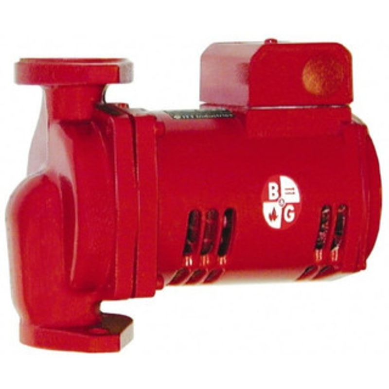 Bell & Gossett 1/12 hp, 8-5/8 Long, 1 Phase, Bronze Housing, Noryl Impeller, Inline Circulator Pump 115 Volt, 60 Hz, 6-3/8 Flange Width, Bell & Gossett Part No. 1BL013, 150 Max psi, ODP Motor 1BL013LF - 07498793