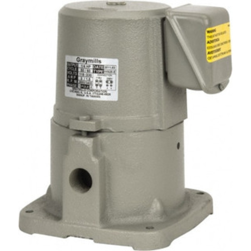 Graymills 3/1.5 Amp, 115/230 Volt, 1/4 hp, 1 Phase, 3,450 RPM, Cast Iron Suction Machine Tool & Recirculating Pump 20 GPM, 14 psi, 7-3/8 Long x 7-3/8 Mounting Flange Width, 9 Overall Height, Plastic Impeller, TEFC Motor IMS25-E - 08518292