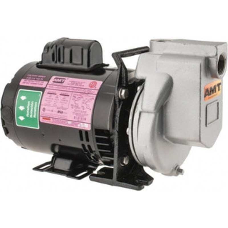 AMT Pump 115/230 Volt, 1 Phase, 1/3 HP, Chemical Transfer Self Priming Centrifugal Pump 1 Inch Inlet, Stainless Steel and Cast Iron Housing, Stainless Steel Impeller, 44 Ft. Shut Off, Viton Seal 4294-999-98 - 09273962