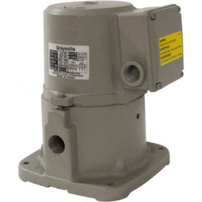 Graymills 230/460 Volt, 1/4 hp, 3 Phase, 3,450 RPM, Cast Iron Suction Machine Tool & Recirculating Pump 20 GPM, 3/4 Inlet, 14 psi, 7-3/8 Long x 7-3/8 Mounting Flange Width, 9-1/2 Overall Height, NPT Thread, Plastic Impeller IMS25-F - 80030265