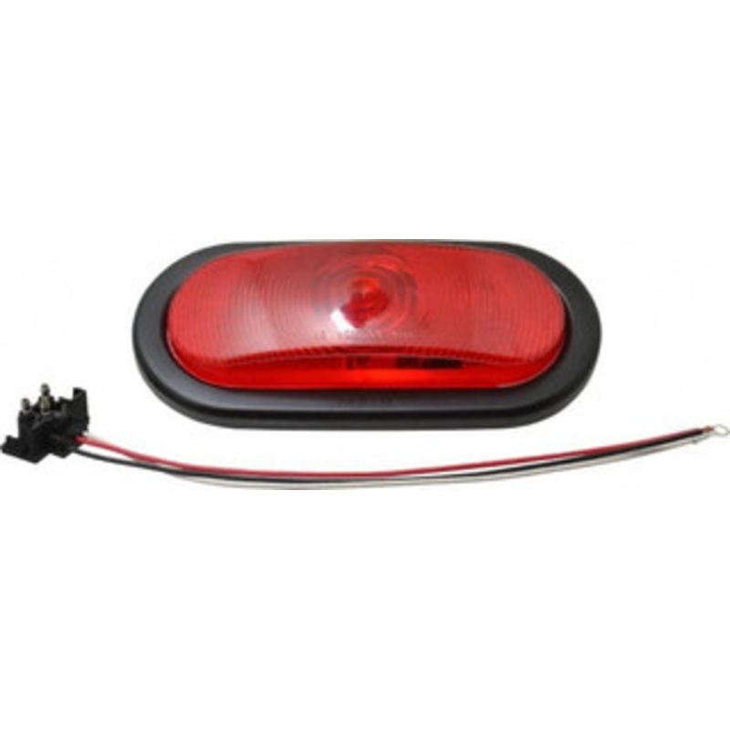 Peterson Manufacturing 6-1/2 Long x 2-1/4 Wide, Red Lens & Reflector Plastic, 12 Volt 421KR - 06884290