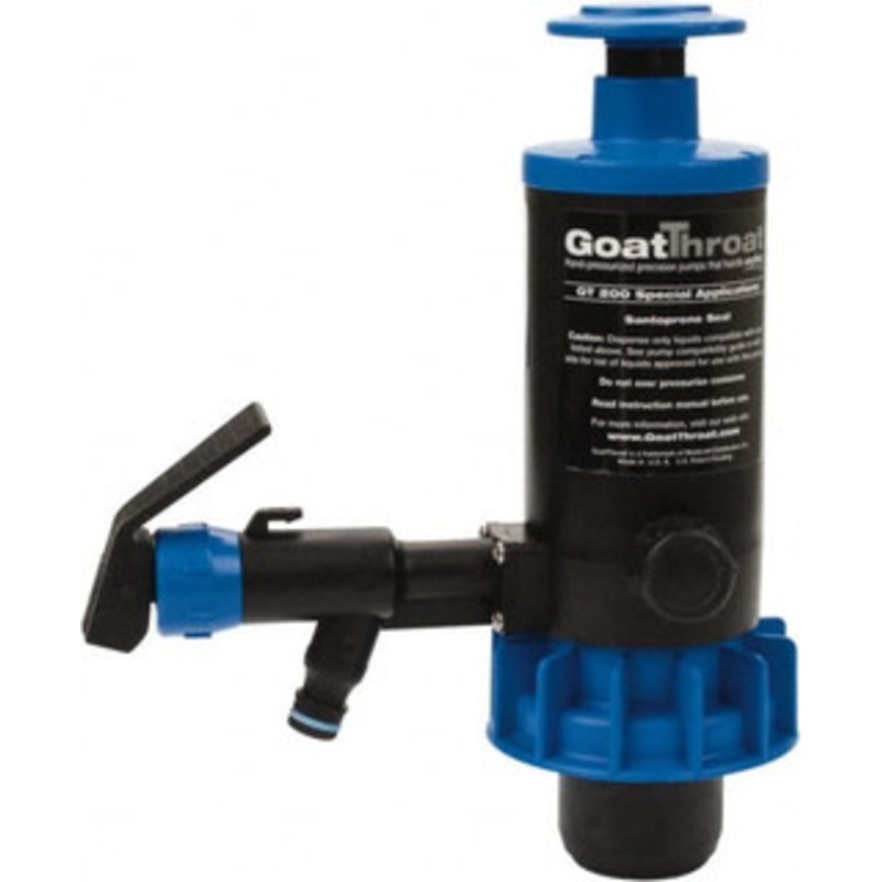 GoatThroat Pumps 3/8 Outlet, 4 GPM, Polypropylene Hand Operated Transfer Pump 56 OAL, For up to 55 Gal Drums, For Antifreeze, Caustics, Light Weight Liquids, Wetting Agents & Soaps GT200S - 36302099