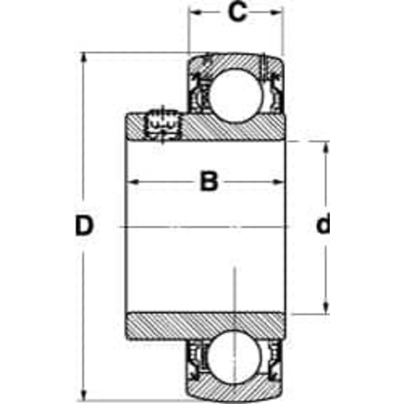 SKF 1-1/4 ID x 2.8346 OD, 4,410 Lb Dynamic Capacity, Insert Bearing Insert Bearing 3/4 Race Width, 3,440 Lb Static Capacity YAT 207-104 - 88002662