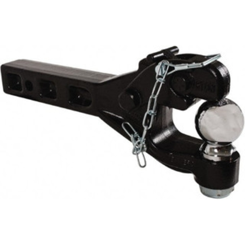 Buyers Products 12,000 Lb Capacity, 15.52 Long, 2 Shank, Pintle Hook Hitch Drawbar with Ball Vehicle Class Unrated, 9/16 Ball Hole Diam, 2 Ball Diam RM62000 - 56861636