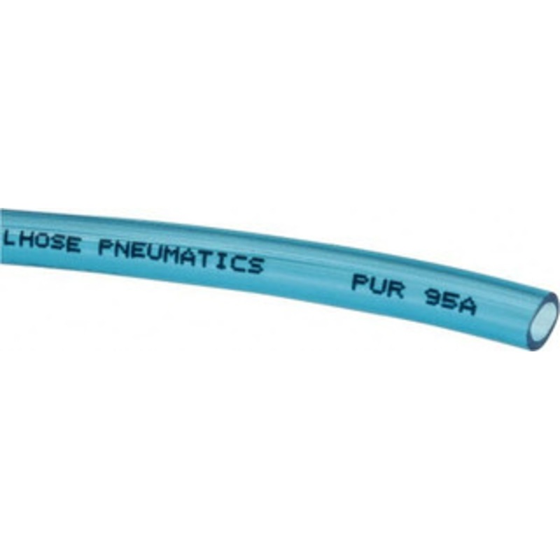 Coilhose Pneumatics 6mm OD, Cut to Length Polyurethane Tube Transparent Blue, 125 Max psi, 95 Hardness PT0610-1000TB - 48692727