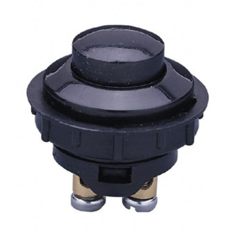 Gardner Bender 12 Volt, 20 Amp, 1 Hole Diam, Euro Pushbutton Switch Momentary On Sequence, 1 Switch, Black 40184 - 03272267