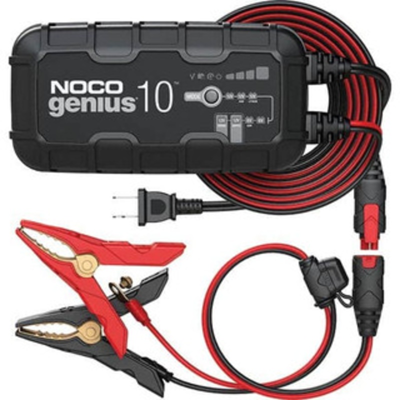 NOCO Automotive Battery Chargers & Jump Starters, Type: Automatic Charger/Maintainer, Amperage Rating: 10.0, Starter Amperage: 0.5, Voltage: 100-240 VAC, Battery Size Group: 6 and 12 Volt GENIUS10 - 16808511