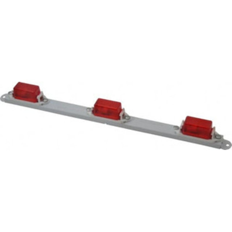 Peterson Manufacturing 13-1/2 Long x 1 Wide, Red Lens & Reflector Steel, 12 Volt 107-3R - 06884076