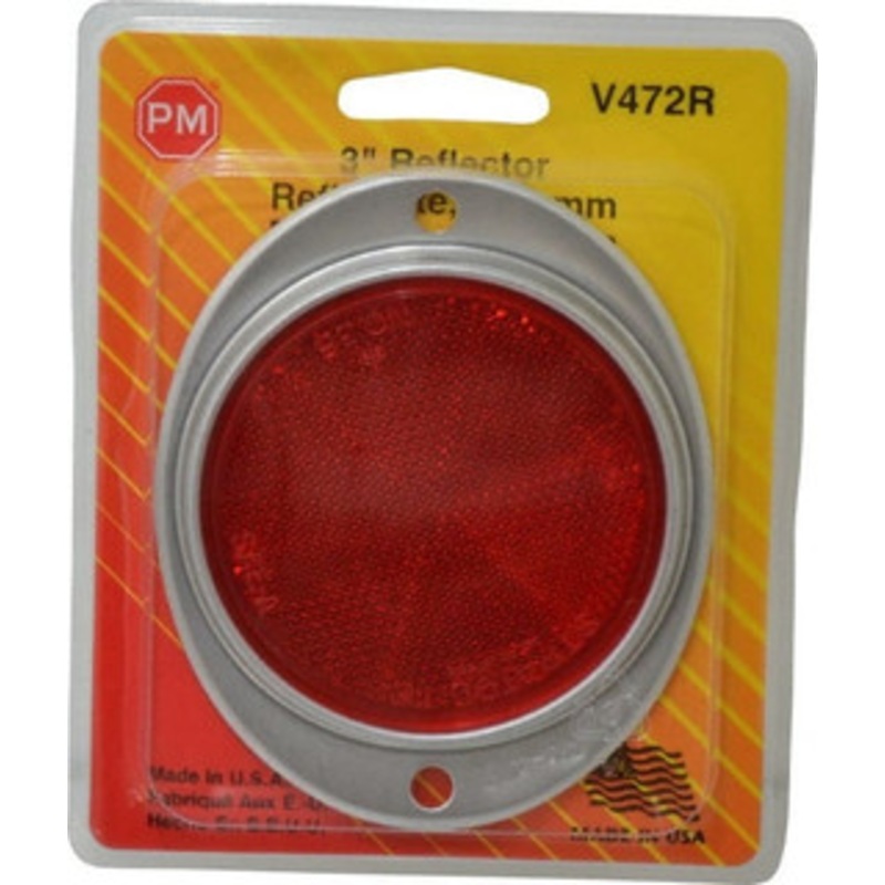 Peterson Manufacturing 3 Diam, Red Lens & Reflector Steel V472R - 06884985