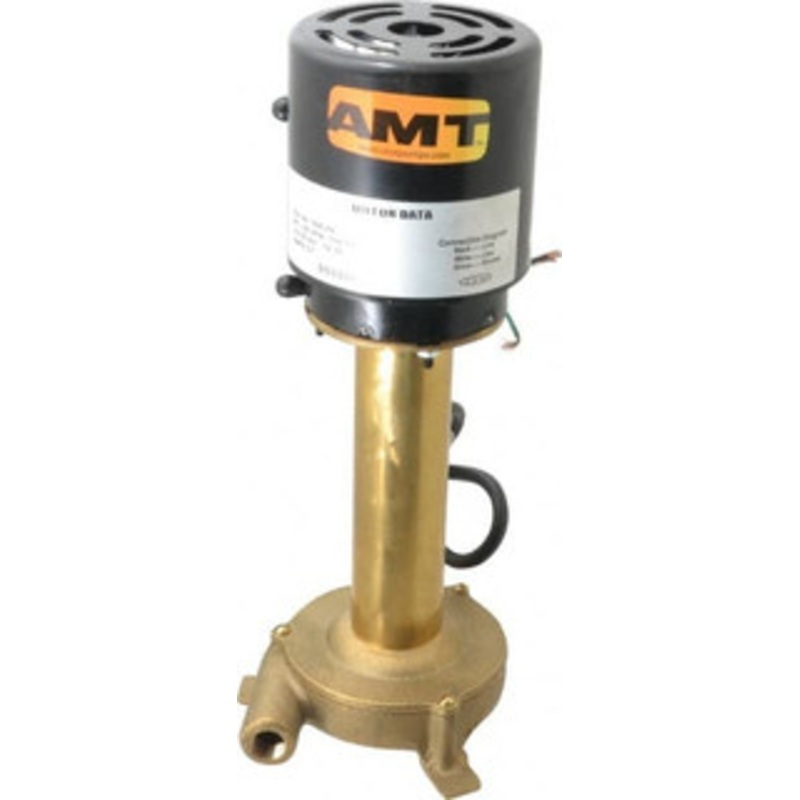 AMT Pump 0.75 Amp, 230 Volt, 1/25 hp, 1 Phase, 1,725 RPM, Immersion Machine Tool & Recirculating Pump 8 GPM, 3/4 Inlet, 5 psi, 12.4 Overall Height, NPT Thread, Brass Impeller, TEFC Motor 4231-999-97 - 82505108