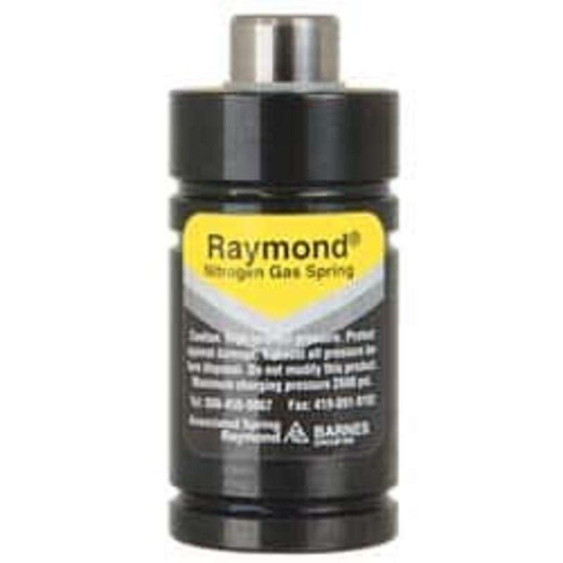 Associated Spring Raymond 25mm Diam, 7mm Max Stroke, Yellow Nitrogen Gas Spring Cylinder 47mm Body Length, 56mm OAL, 689 Lb Full Stroke Spring Force, 2,600 psi Initial Charge M2-007  YE - 00015875