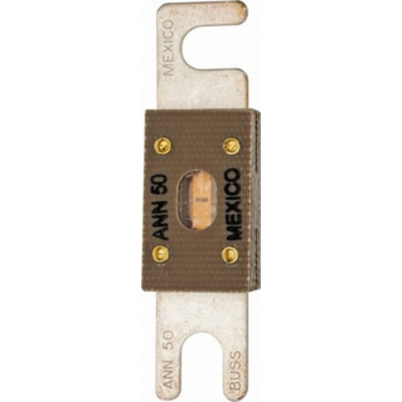 Bussmann 50 Amp Non-Time Delay Fast-Acting Forklift & Truck Fuse 125VAC, 80VDC, 3.18 Long x 0.75 Wide, Littelfuse CNN50, Bussman ANN-50, Ferraz Shawmut CNN50 ANN-50 - 75270678