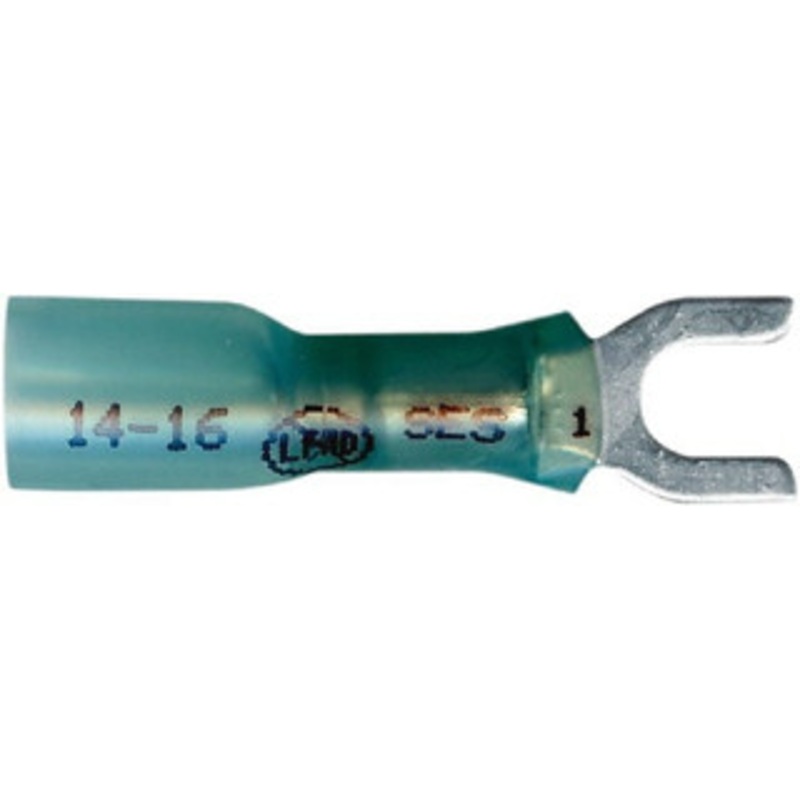Made in USA Fork Terminals, Terminal Type: Standard, Insulation Type: Partially Insulated, Compatible Wire Size (sq mm): 1.50-2.50 (mm), Compatible Wire Size (AWG): 16-14, Stud Size (#): 8 MSC-ML21408-LF - 38989182
