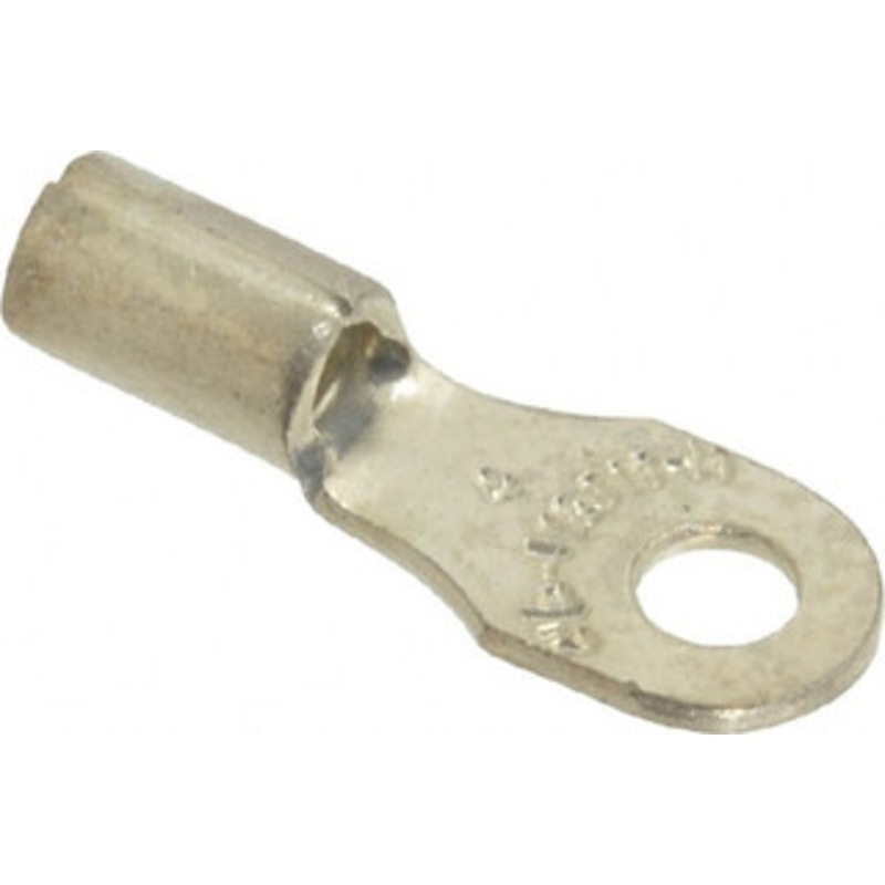 Thomas & Betts 18-14 AWG Noninsulated Crimp Connection D Shaped Ring Terminal #4 Stud, 0.72 OAL x 1/4 Wide, Tin Plated Copper Contact B14-4 - 54064878