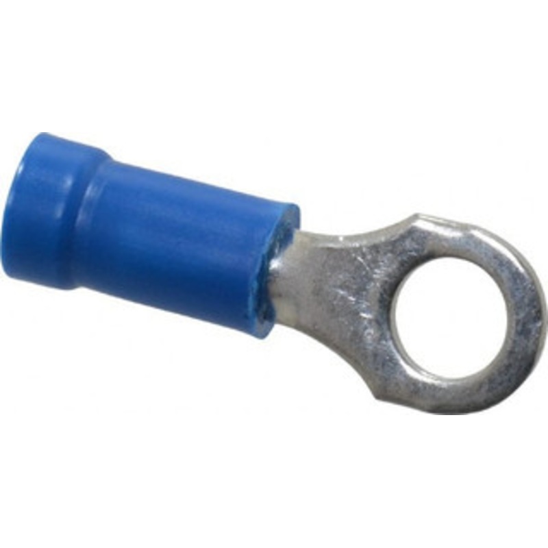 Thomas & Betts 18-14 AWG Partially Insulated Crimp Connection D Shaped Ring Terminal #10 Stud, 0.97 OAL x 0.31 Wide, Tin Plated Copper Contact 14RB-10 - 54063854