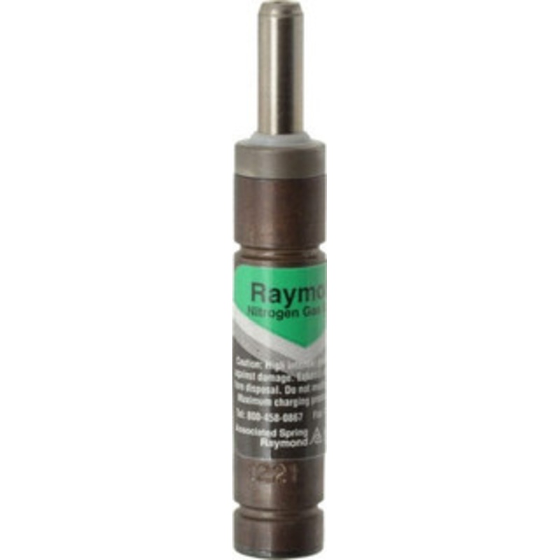 Associated Spring Raymond 12mm Diam, 15mm Max Stroke, Green Nitrogen Gas Spring Cylinder 55mm Body Length, 72mm OAL, 40 Lb Full Stroke Spring Force, 1,050 psi Initial Charge R12-015  GR - 00015073