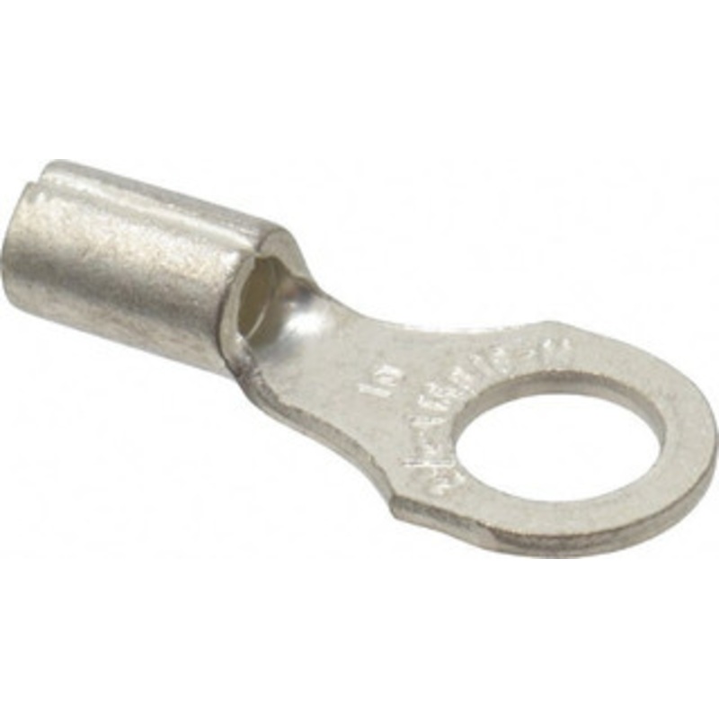 Thomas & Betts 18-14 AWG Noninsulated Crimp Connection D Shaped Ring Terminal #10 Stud, 3/4 OAL x 0.31 Wide, Tin Plated Copper Contact B14-10 - 54064183