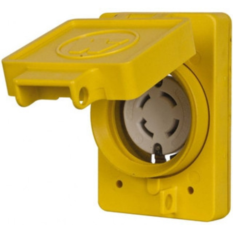 Value Collection 250 VAC, 30 Amp, L15-30R NEMA, Self Grounding Receptacle 3 Poles, 3 Wire, Female End, Yellow 69W75 - 73203341