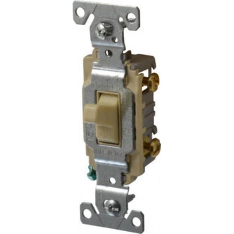 Cooper Wiring Devices 1 Pole, 120 to 277 VAC, 15 Amp, Commercial Grade Toggle Wall Switch For Fluorescent, Ivory, 1 Phase, -4 to 140 F, 106.67mm x 33.01mm CS115V - 78005055