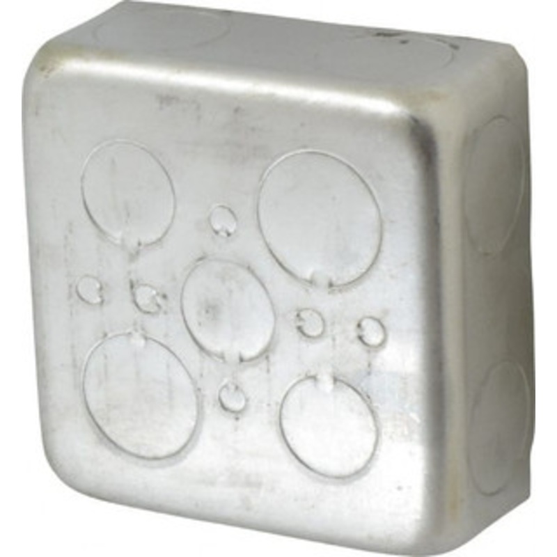 Crouse-Hinds 4 x 4 x 1-1/2 Steel Square Outlet Box 1 Gang, (13) 1/2, 3/4 Knockouts TP839 - 04915732
