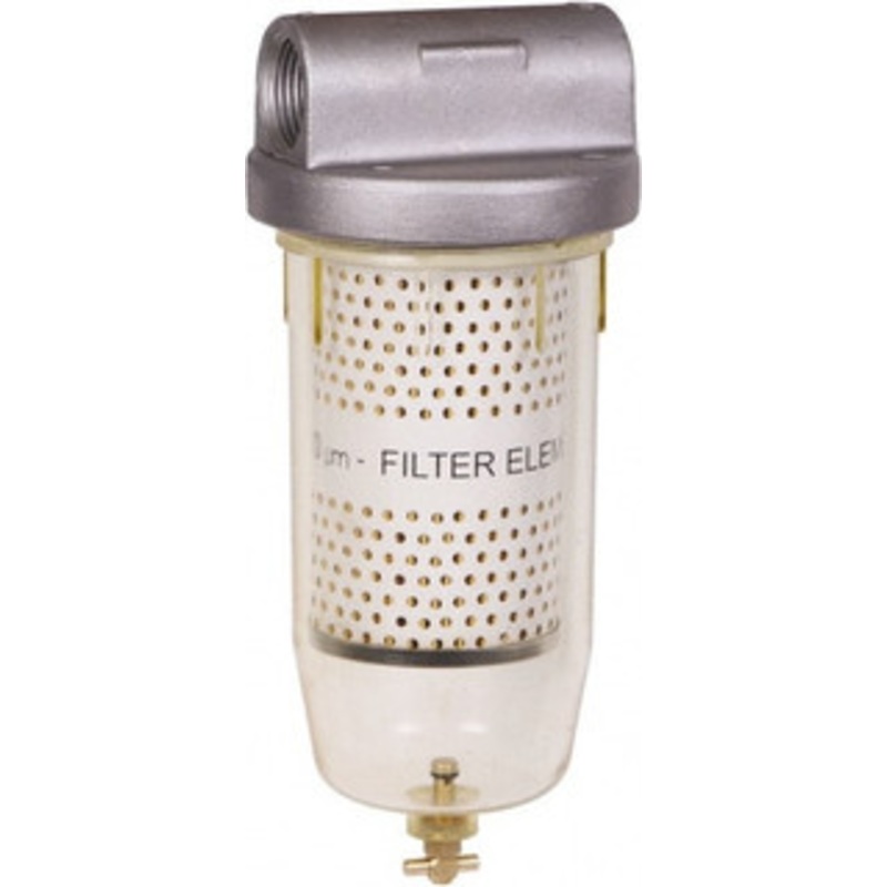PROLUBE Pump Filters, GPM: 20.00, Inlet Size: 1, Material: Isoplast / Aluminium / Paper / Nylon / Viton, Mesh Size: 10 Micron, Length: 3.35, Outlet Size: 1 (Inch) FFL/01BD/N - 40512964