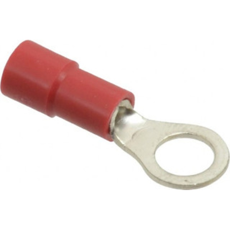 Thomas & Betts 22-16 AWG Partially Insulated Crimp Connection Circular Ring Terminal #10 Stud, 0.858 OAL x 0.315 Wide, Tin Plated Copper Contact TV18-10R-XV - 68886621