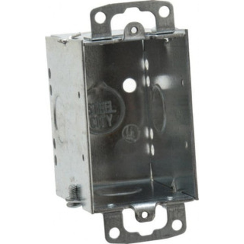 Thomas & Betts 3 x 2 x 2-3/4 Steel Rectangular Switch Box 1 Gang, (5) 1/2 Knockouts CW-1/2 - 54065347