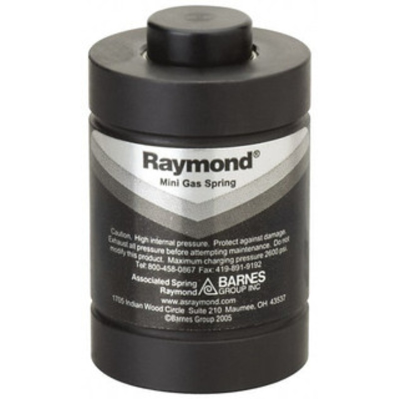 Associated Spring Raymond M10x1.5 Mt Hole, 3.15 Rod Diam, 4.72 Diam, 10mm Max Stroke, Nitrogen Gas Spring Cylinder 3.94 OAL, 34,800 Lb Full Stroke Spring Force, 2,175 psi Initial Charge CU 11800-010 - 75003913