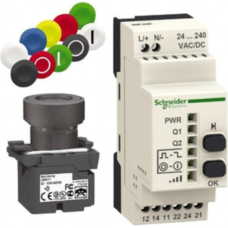 Square D Maintained (MA) and Momentary (MO), Wireless Pushbutton System with Programmable Receiver 24-240 VAC/VDC XB5RFA02 - 55484364