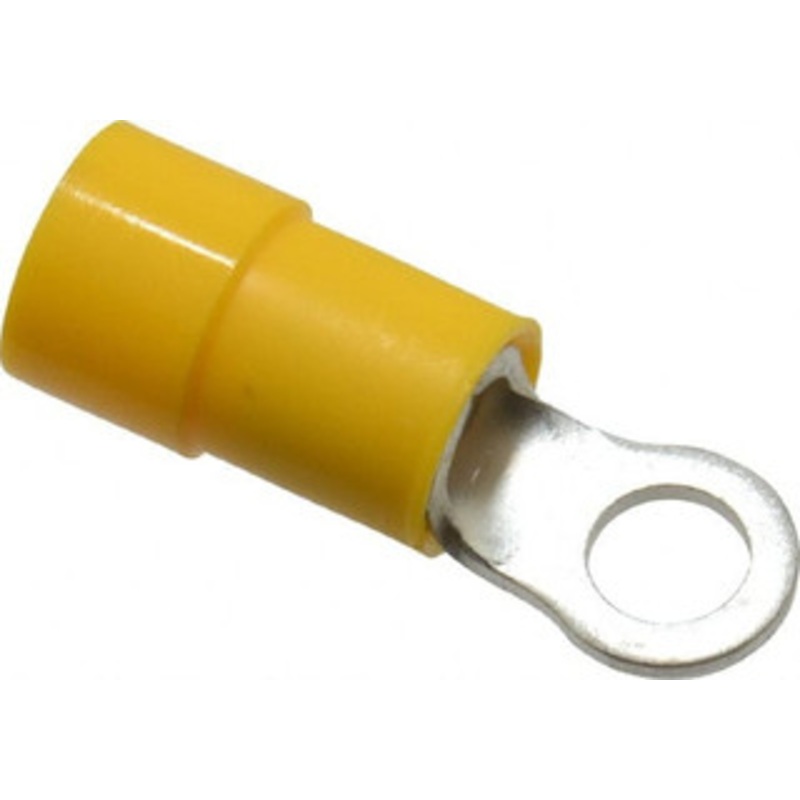 Thomas & Betts 12-10 AWG Partially Insulated Crimp Connection Circular Ring Terminal #8 Stud, 0.894 OAL x 0.283 Wide, Tin Plated Copper Contact TV10-8R-XV - 68886571
