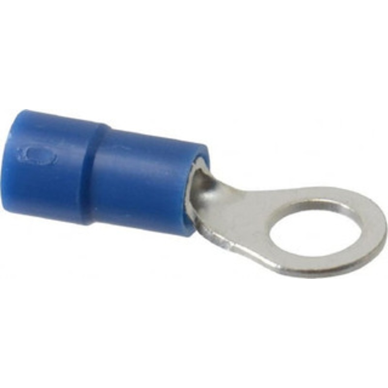 Thomas & Betts 16-14 AWG Partially Insulated Crimp Connection Circular Ring Terminal #10 Stud, 0.898 OAL x 0.335 Wide, Tin Plated Copper Contact TV14-10R-XV - 68886589