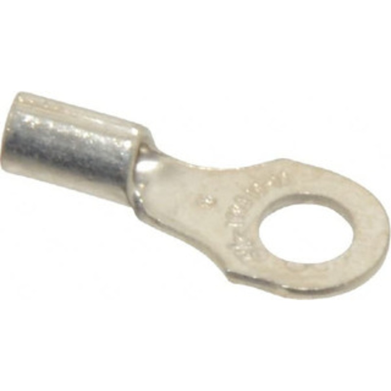 Thomas & Betts 18-14 AWG Noninsulated Crimp Connection D Shaped Ring Terminal #8 Stud, 3/4 OAL x 0.31 Wide, Tin Plated Copper Contact B14-8 - 54064175