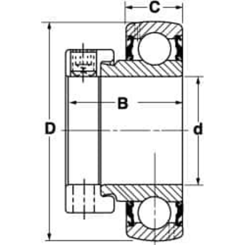 SKF 1-1/4 ID x 2.8346 OD, 4,410 Lb Dynamic Capacity, Insert Bearing Insert Bearing 3/4 Race Width, 3,440 Lb Static Capacity YET 207-104 W - 88005772