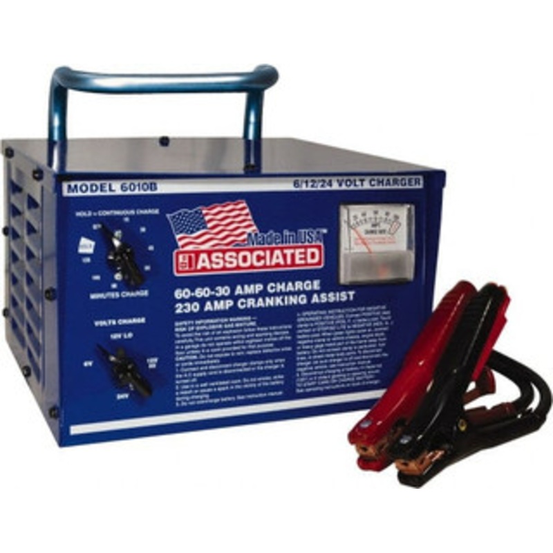 Associated Equipment 6/12/24 Volt Battery Charger 60 Amps/60 Amps/30 Amps, 230 Starter Amps 6010B - 09543075