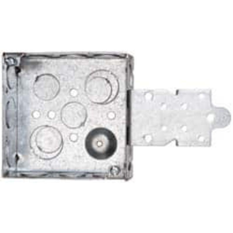 Crouse-Hinds 4 x 4 x 1-1/2 Steel Square Outlet Box 1 Gang, (13) 1/2, 3/4 Knockouts TP418 - 05427190