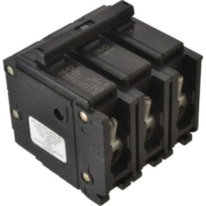 Eaton Cutler-Hammer 20 Amp, 240 VAC, 3 Pole, Plug In Type BR Circuit Breaker Magnetic Trip, 10 kA Breaking Capacity, 14-4 AWG BR320 - 00105338