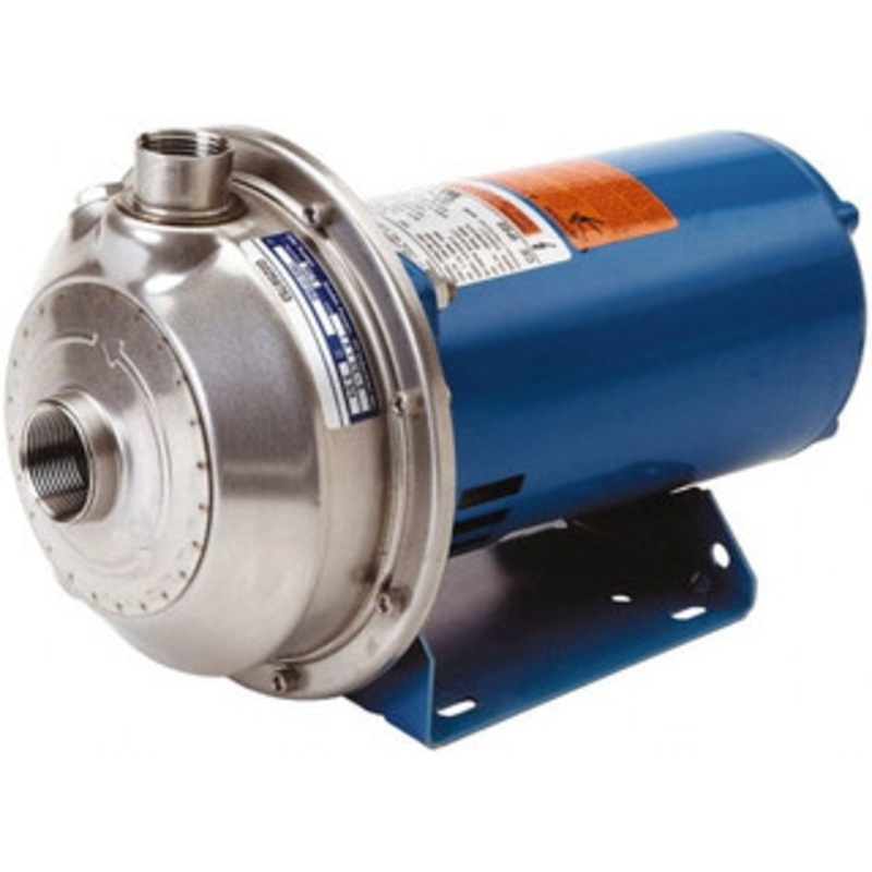 Goulds Water Technology 115/230 Volt 12.2/6.1 Amp 3/4 hp 1 Phase TEFC 316L Stainless Steel AC Straight Pump 1-1/4 Inlet x 1 Outlet, 48 Max Head psi, Carbon Ceramic Buna Seal 1MS1D4D0 - 07209547