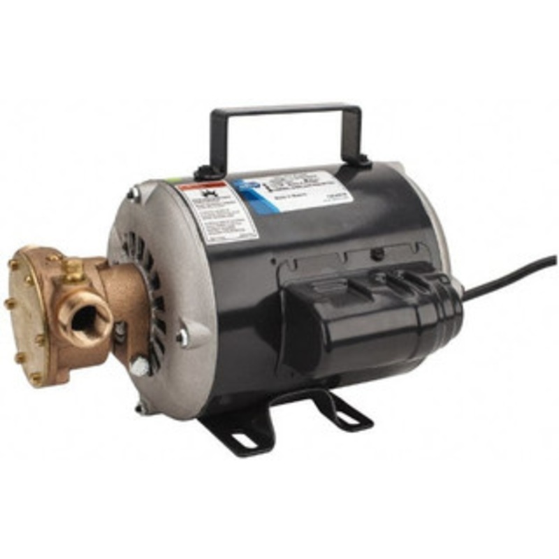 Jabsco 1/2 Inch Inlet, 1/3 Hp, 11.2 Max GPM, Flexible Impeller Pump 115 Volts, Nitrile Impeller 11810-0003 - 07559875