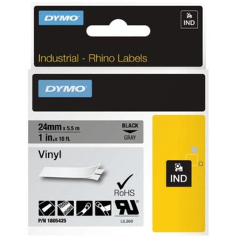 DYMO 1 x 18 ft. Gray Vinyl Label Printer Cartridge For RHINO 6000, 6500 1805425 - 45715687