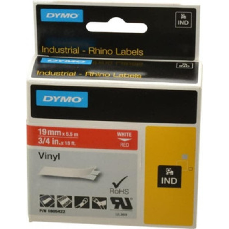 DYMO 3/4 x 18 ft. Red Vinyl Label Printer Cartridge For RHINO 4200, 5200, 6000, 6500 1805422 - 45715810