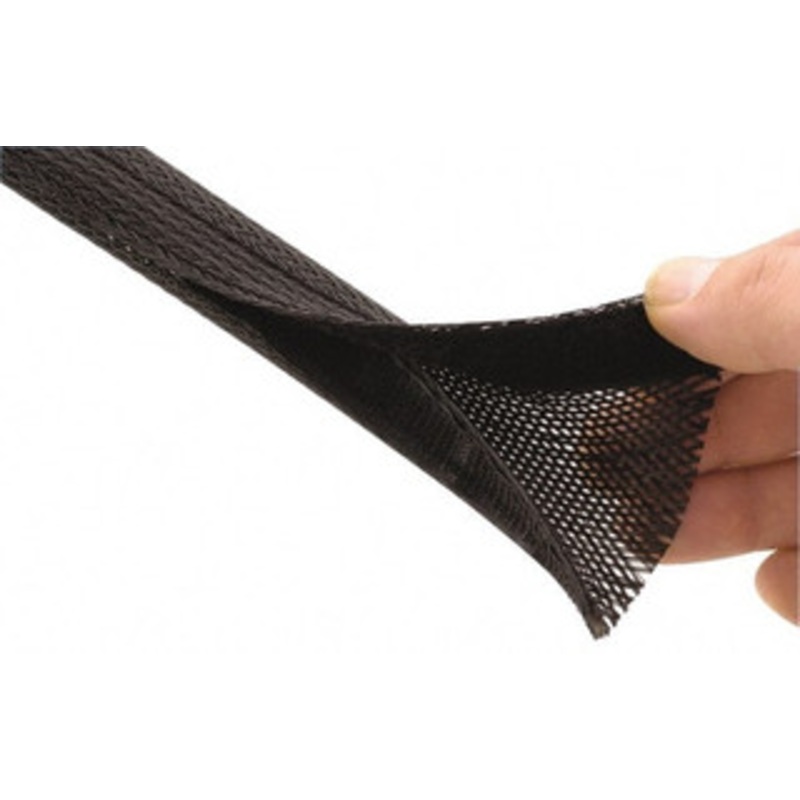 Techflex Black Braided Cable Sleeve 100 ft. Coil Length, -103 to 257F FWN2.00BK100 - 03079647