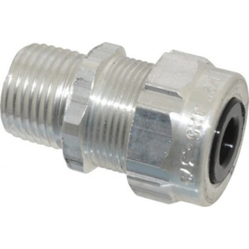 Thomas & Betts 0.125 to 0.375 Liquidtight Straight Strain Relief Cord Grip 1/2 Thread, 1-3/4 OAL, Aluminum 2920AL - 57299562